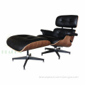 Genuine Leather Walnut Veneer Replica Emes Lounge Chair and Ottoman
